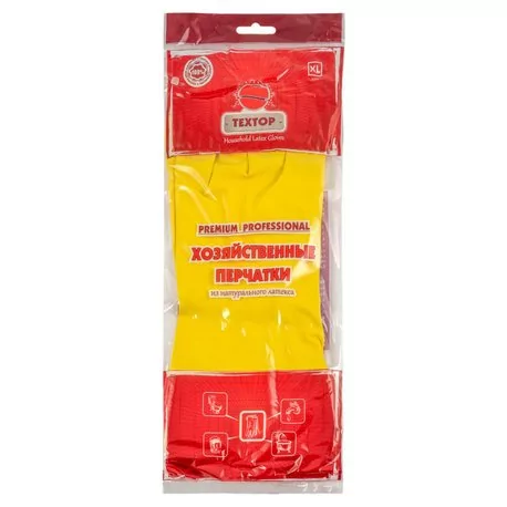 Перчатки хозяйственные TEXTOP Premium, с х/б напылением, S,M,L,XL