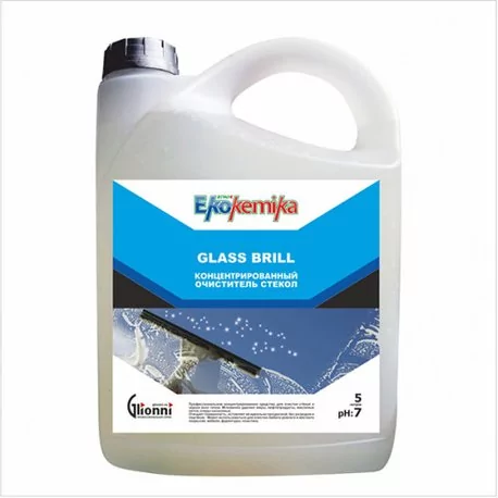 GLASS BRILL 5л. Нейтральный концентрат для чистки стекол и зеркал.